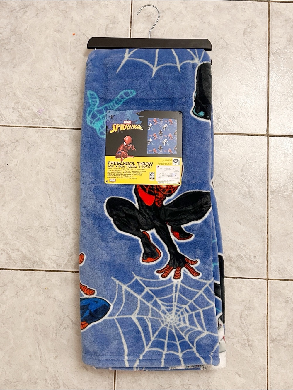 Spiderman Blue Preschool Throw Blanket NWT
